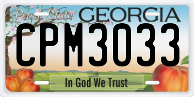 GA license plate CPM3033