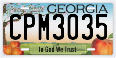 GA license plate CPM3035