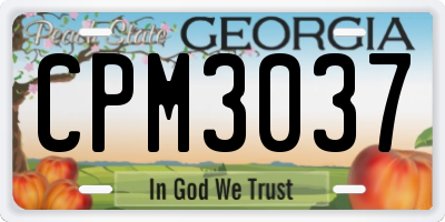 GA license plate CPM3037