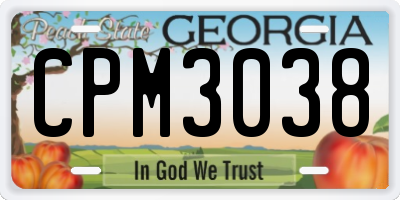 GA license plate CPM3038