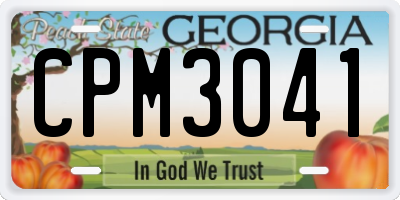 GA license plate CPM3041