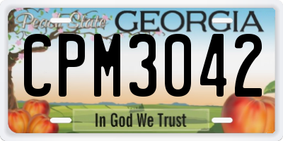 GA license plate CPM3042