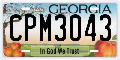 GA license plate CPM3043