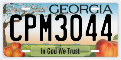 GA license plate CPM3044