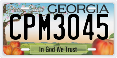GA license plate CPM3045