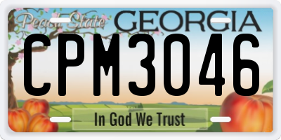 GA license plate CPM3046