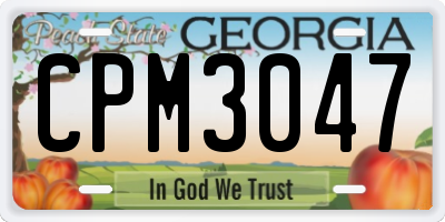 GA license plate CPM3047