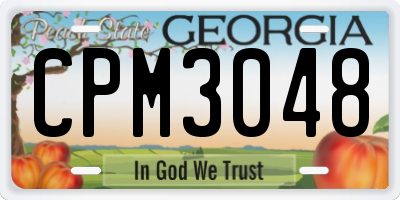 GA license plate CPM3048