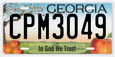 GA license plate CPM3049