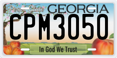 GA license plate CPM3050