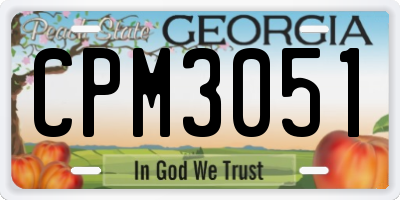 GA license plate CPM3051