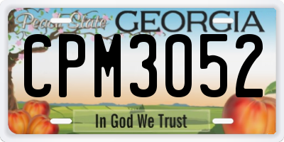 GA license plate CPM3052