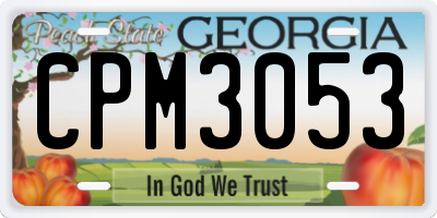 GA license plate CPM3053