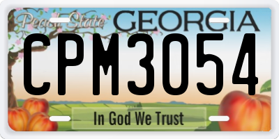 GA license plate CPM3054