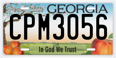 GA license plate CPM3056