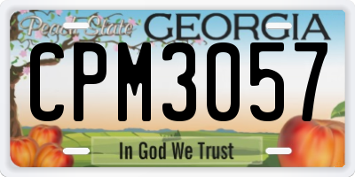 GA license plate CPM3057