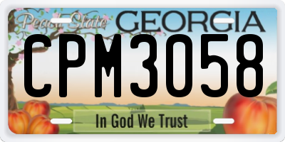 GA license plate CPM3058