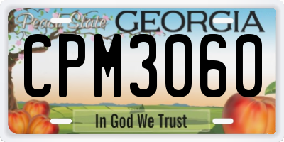 GA license plate CPM3060