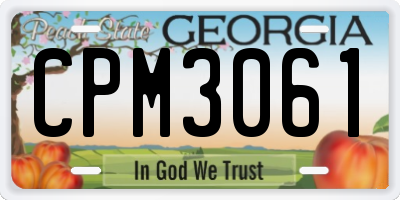 GA license plate CPM3061