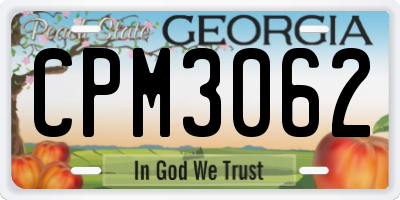 GA license plate CPM3062