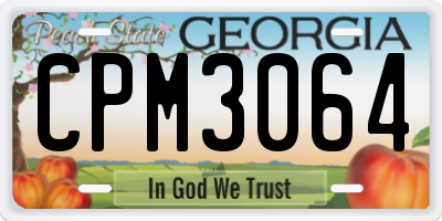 GA license plate CPM3064
