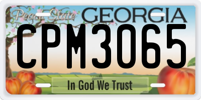 GA license plate CPM3065