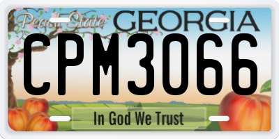 GA license plate CPM3066