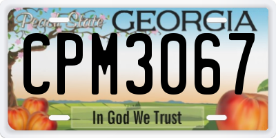 GA license plate CPM3067