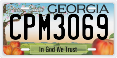 GA license plate CPM3069