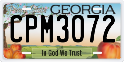 GA license plate CPM3072