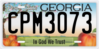 GA license plate CPM3073