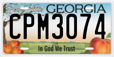 GA license plate CPM3074