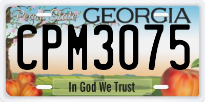 GA license plate CPM3075