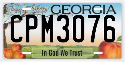 GA license plate CPM3076