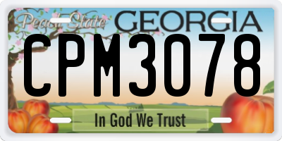 GA license plate CPM3078