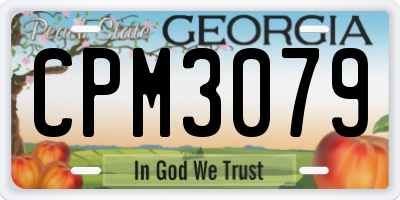 GA license plate CPM3079