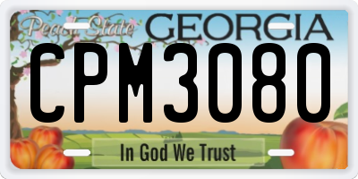 GA license plate CPM3080