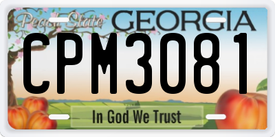 GA license plate CPM3081
