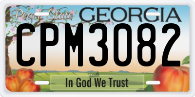 GA license plate CPM3082