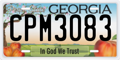 GA license plate CPM3083