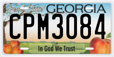 GA license plate CPM3084