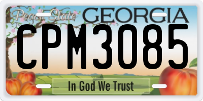 GA license plate CPM3085