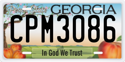 GA license plate CPM3086
