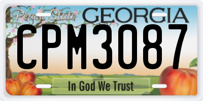 GA license plate CPM3087