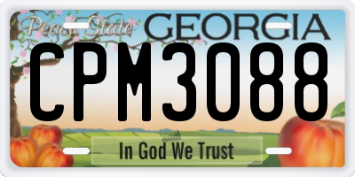 GA license plate CPM3088