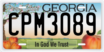 GA license plate CPM3089