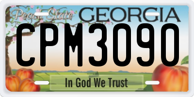 GA license plate CPM3090