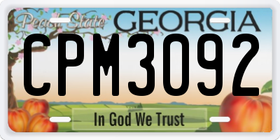 GA license plate CPM3092