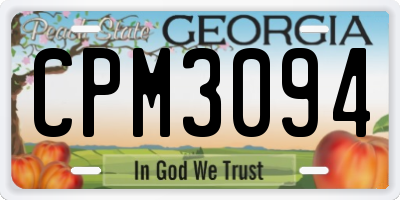 GA license plate CPM3094