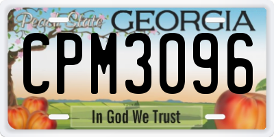 GA license plate CPM3096